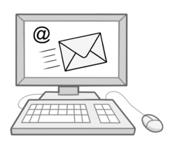 Computermonitor mit email Symbol